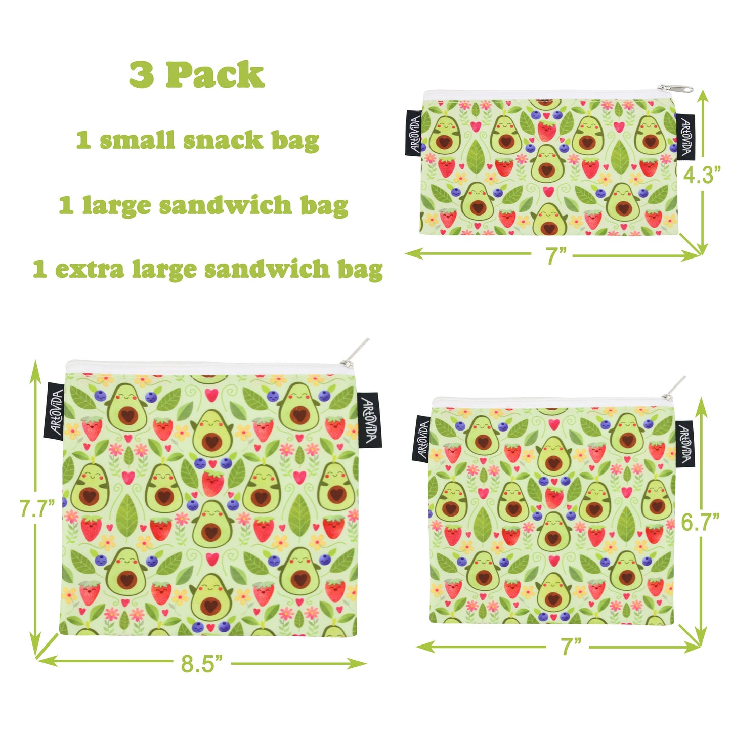 Baggie Set - Elisabeth Fredriksson - Avocado (Set of 3)