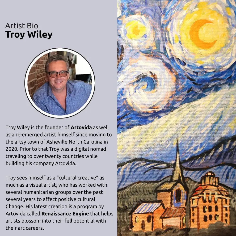 Sandwich Baggie Set - Troy Wiley - Starry Night Asheville (Set of 3) Artovida