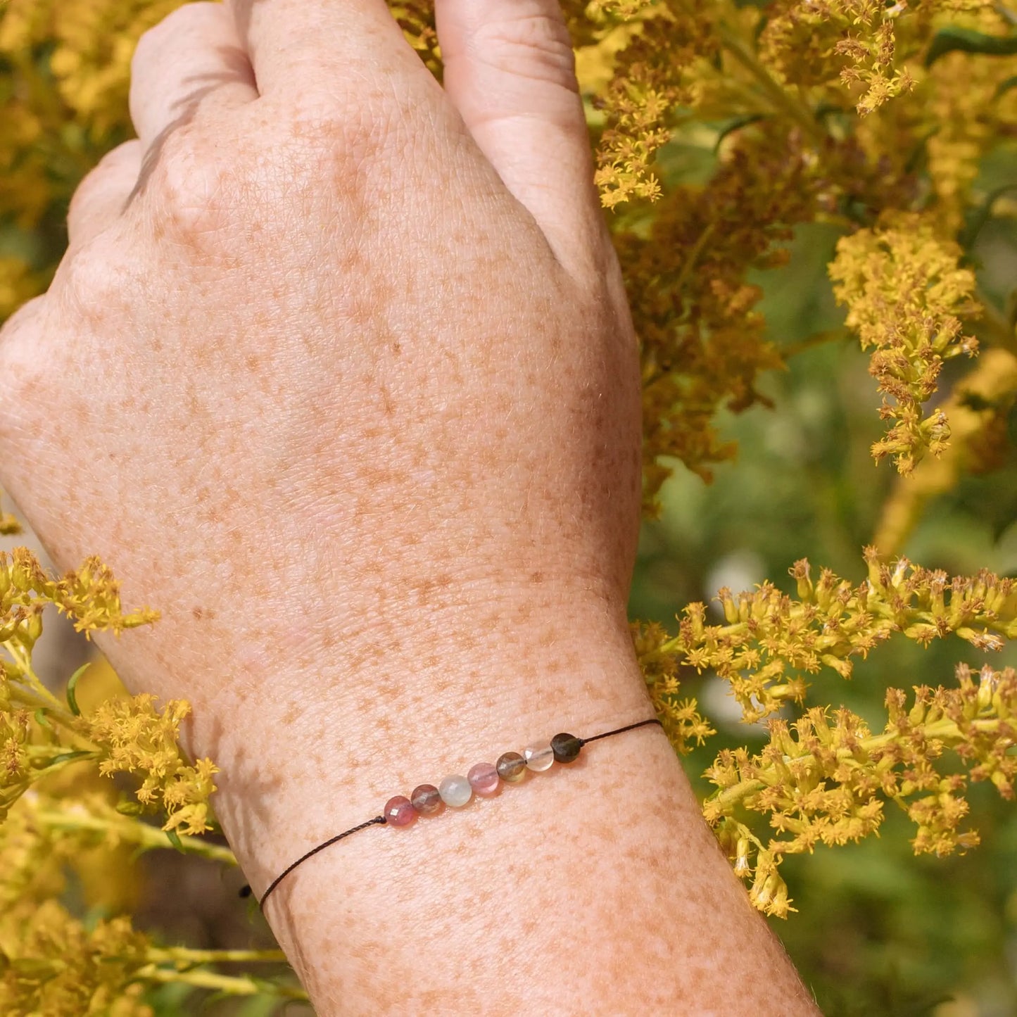 SoulKu - Rainbow Tourmaline Hummingbird Bracelet for Happiness SoulKu