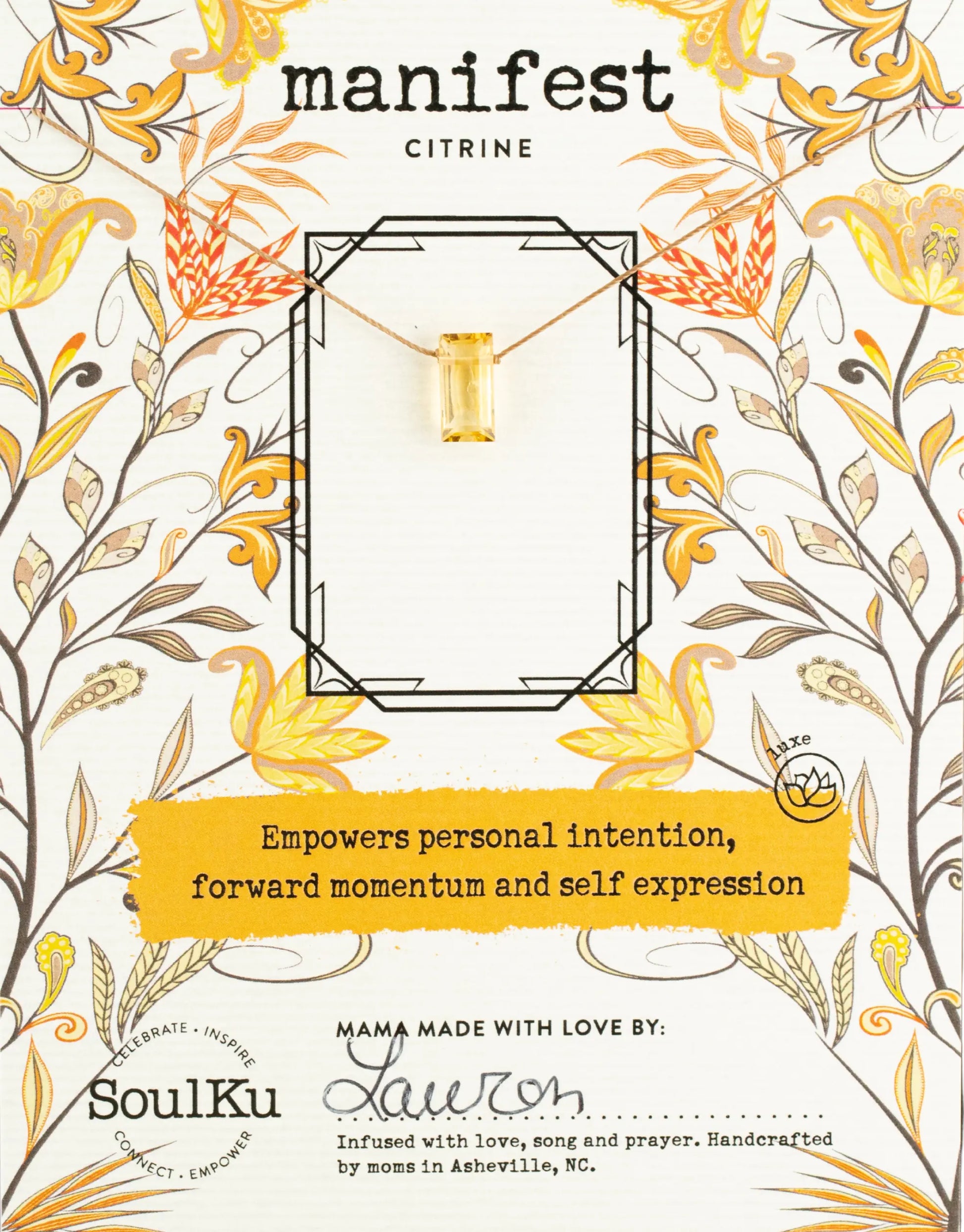 SoulKu - Citrine Refined Necklace for Manifest SoulKu