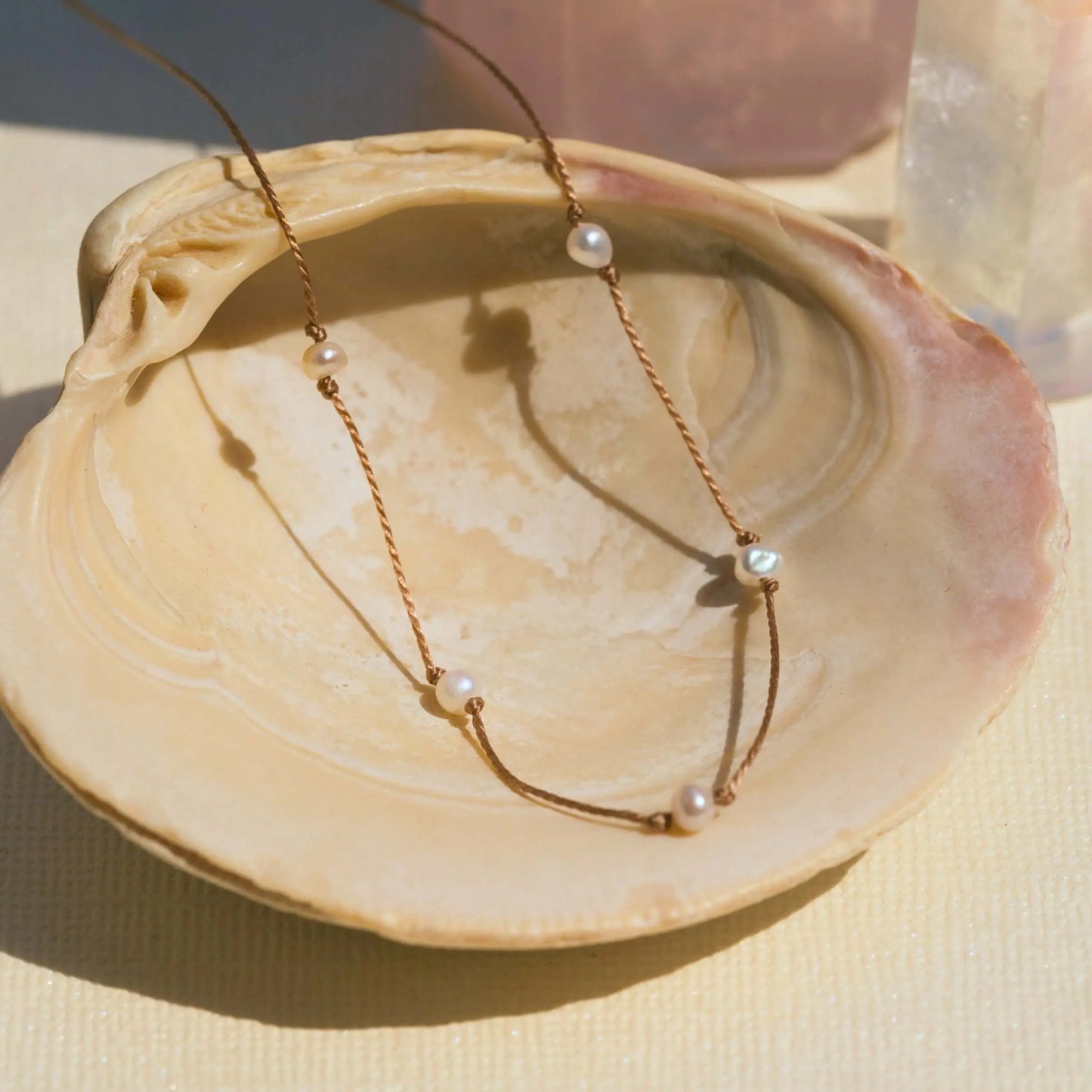 SoulKu - Multi Pearl Necklace – Dainty, Floating – Meaningful Gift SoulKu