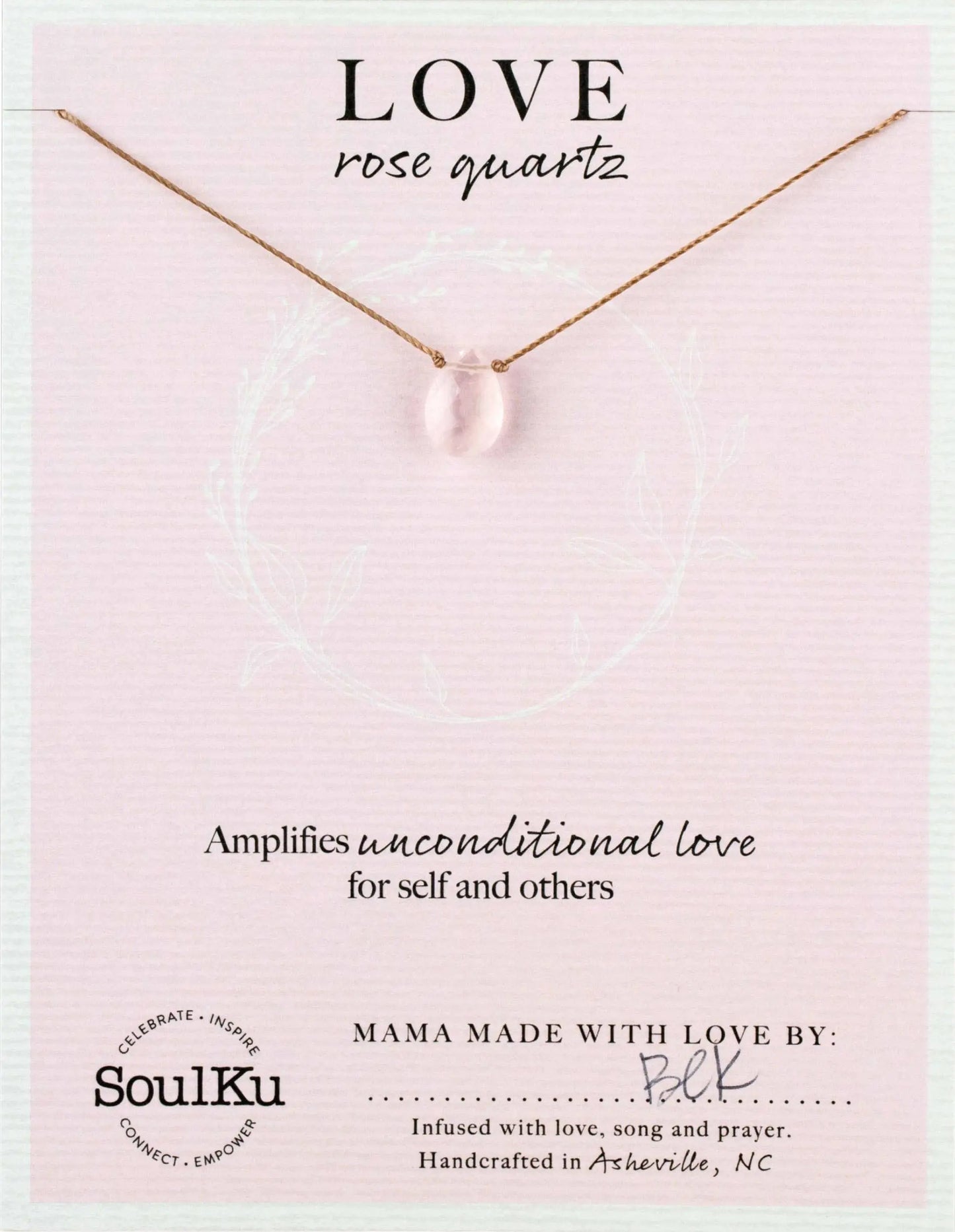 SoulKu - Rose Quartz Soul-Full of Light Necklace for Love SoulKu