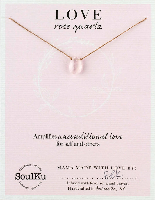SoulKu - Rose Quartz Soul-Full of Light Necklace for Love SoulKu