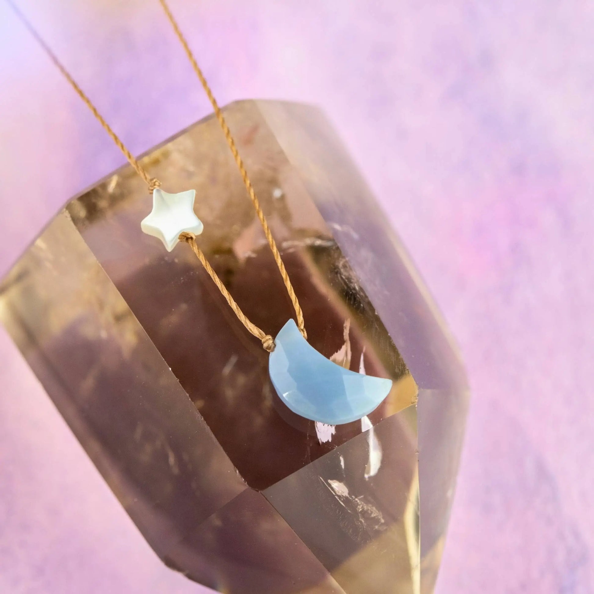 SoulKu - Blue Opal I Love You To The Moon & Back Necklace SoulKu
