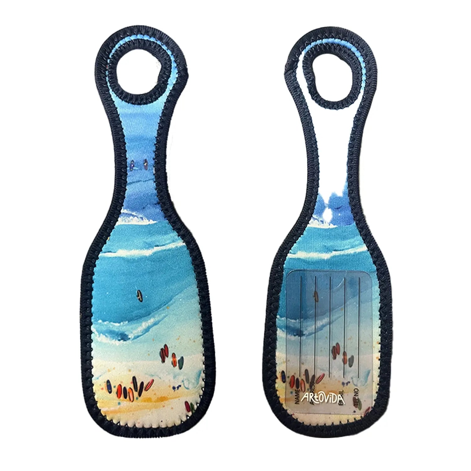 Luggage Tag - Amber Moran - Paddle Board Beach Artovida