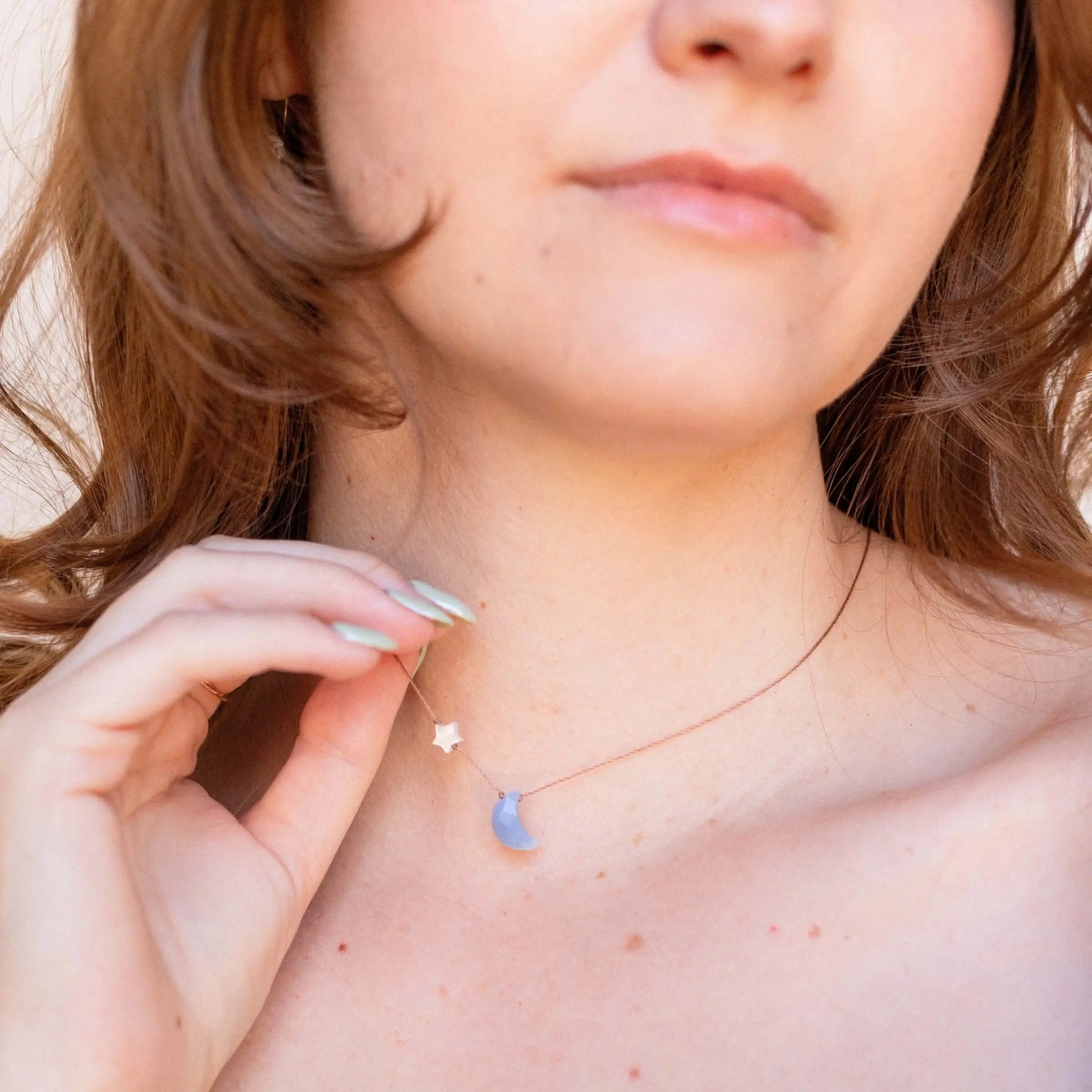 SoulKu - Blue Opal I Love You To The Moon & Back Necklace SoulKu