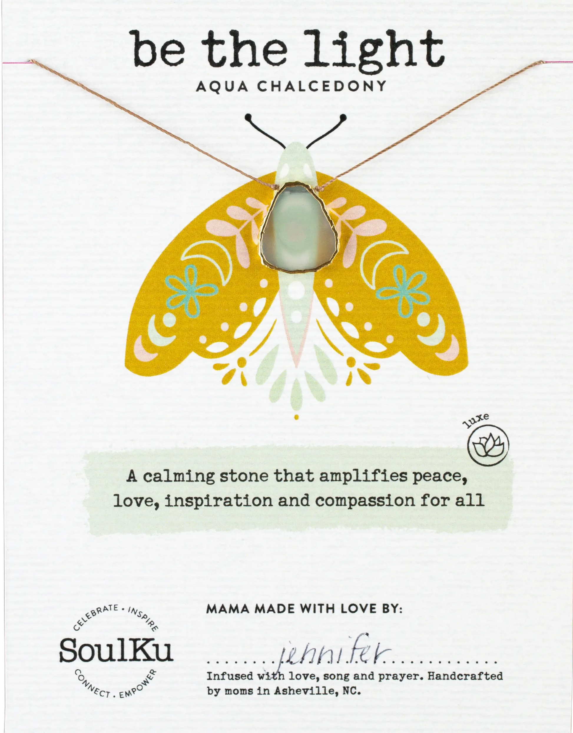 SoulKu - Aqua Chalcedony Alchemy Necklace for Be the Light SoulKu