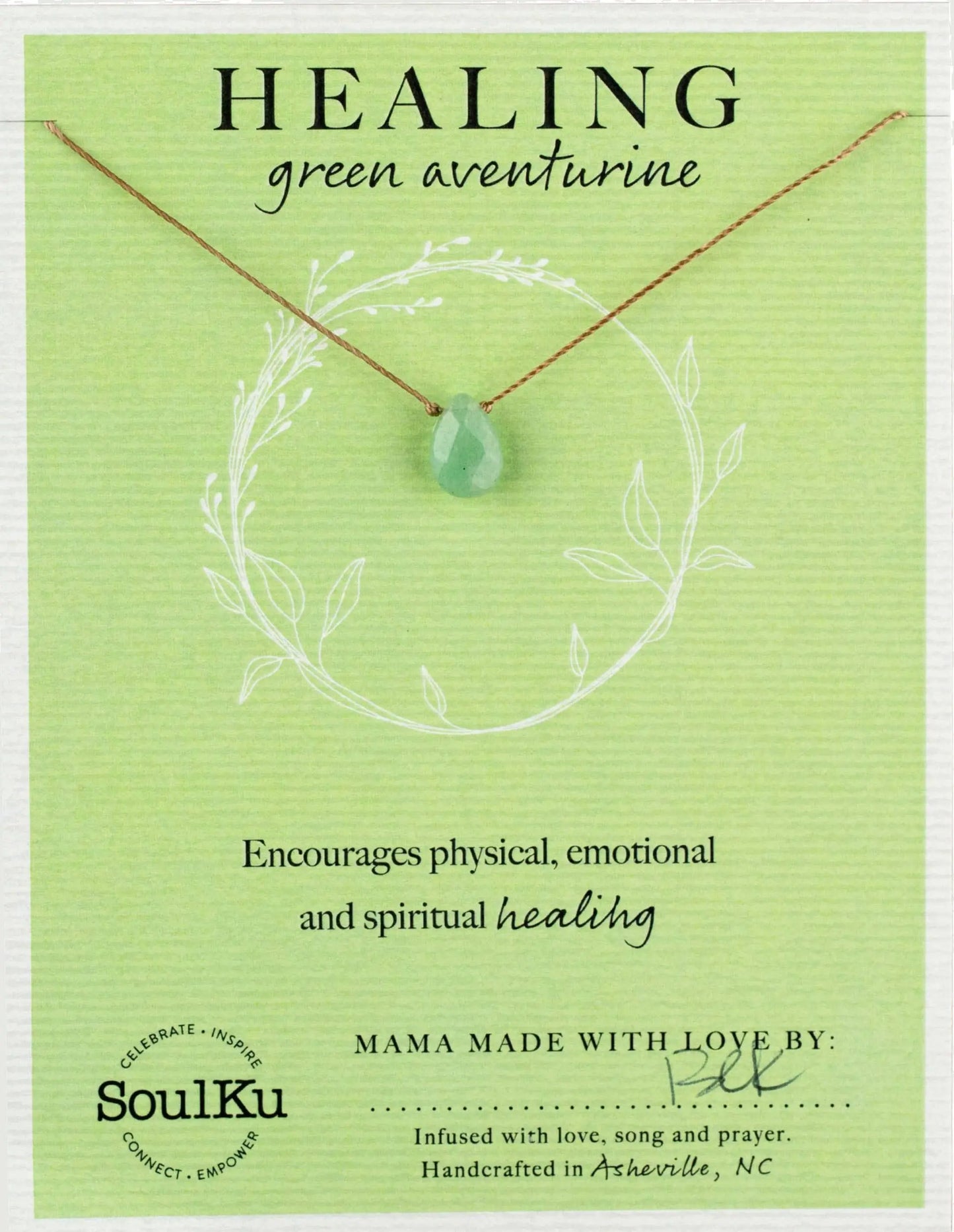 SoulKu - Green Aventurine Soul-Full of Light Necklace for Healing SoulKu