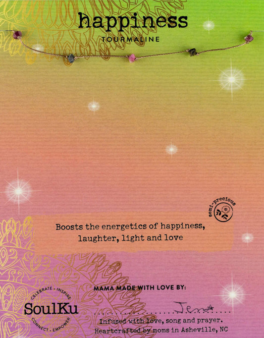 SoulKu - Multi Tourmaline Necklace – Dainty, Floating – Unique Gift SoulKu