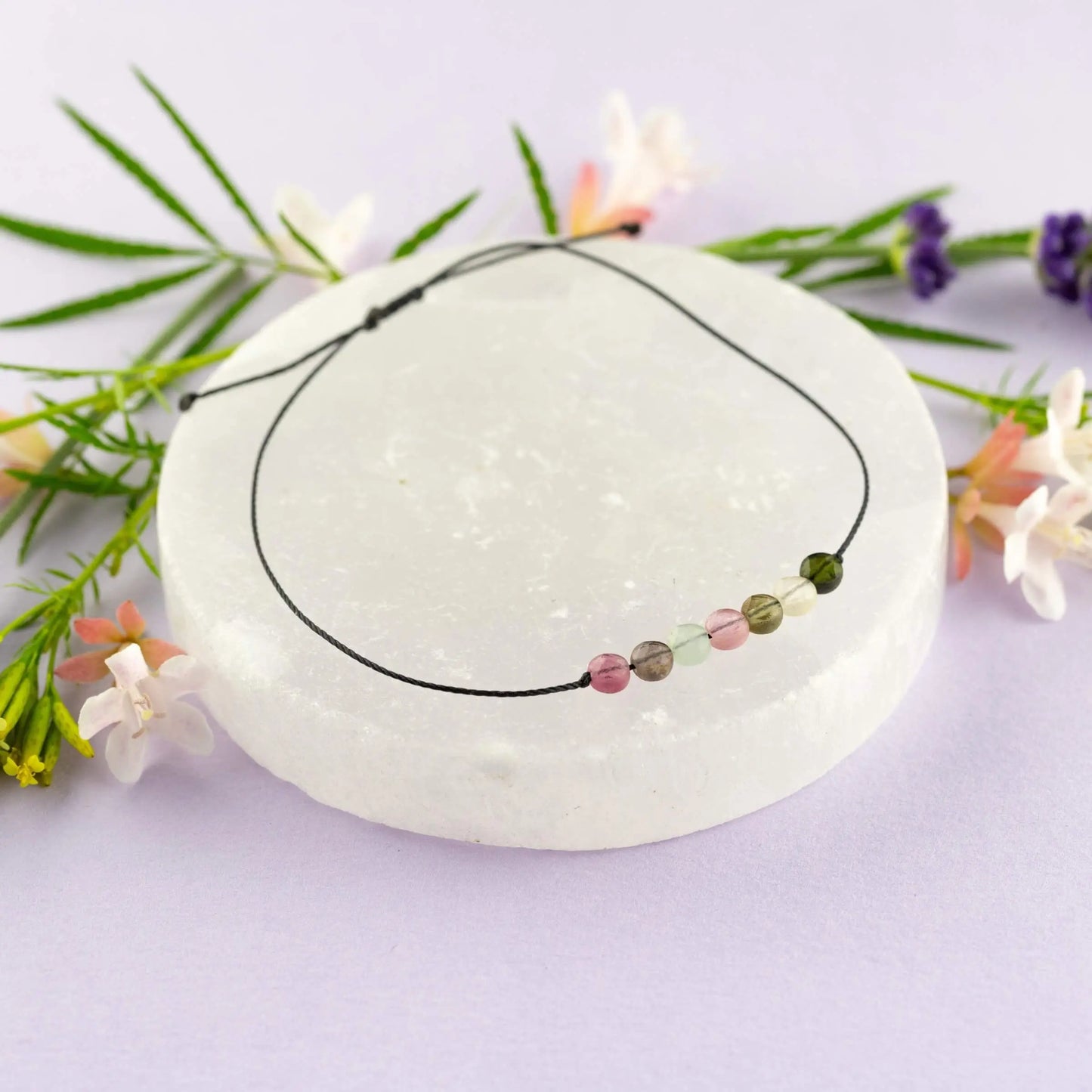 SoulKu - Rainbow Tourmaline Hummingbird Bracelet for Happiness SoulKu