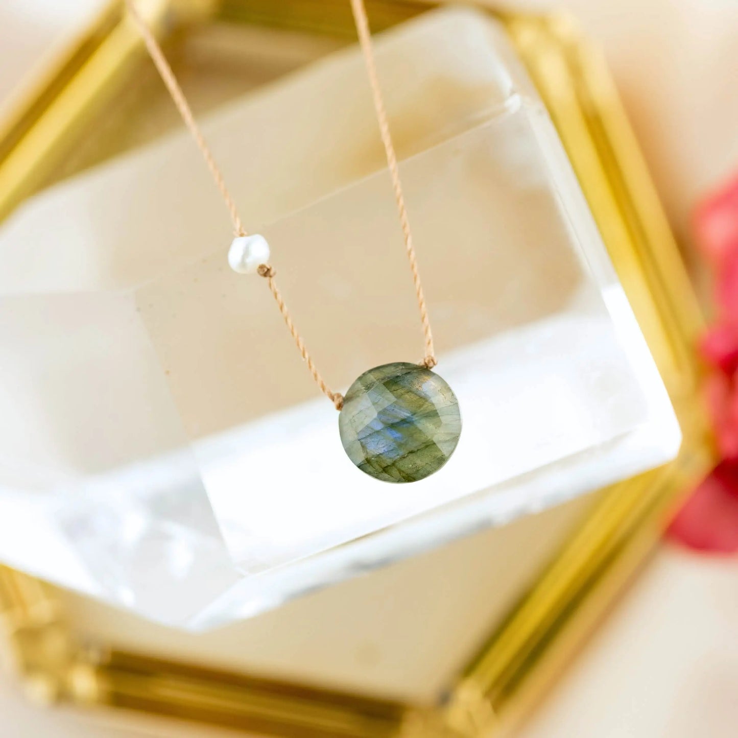 SoulKu - Labradorite & Pearl Goddess Necklace for You Are Resilient SoulKu