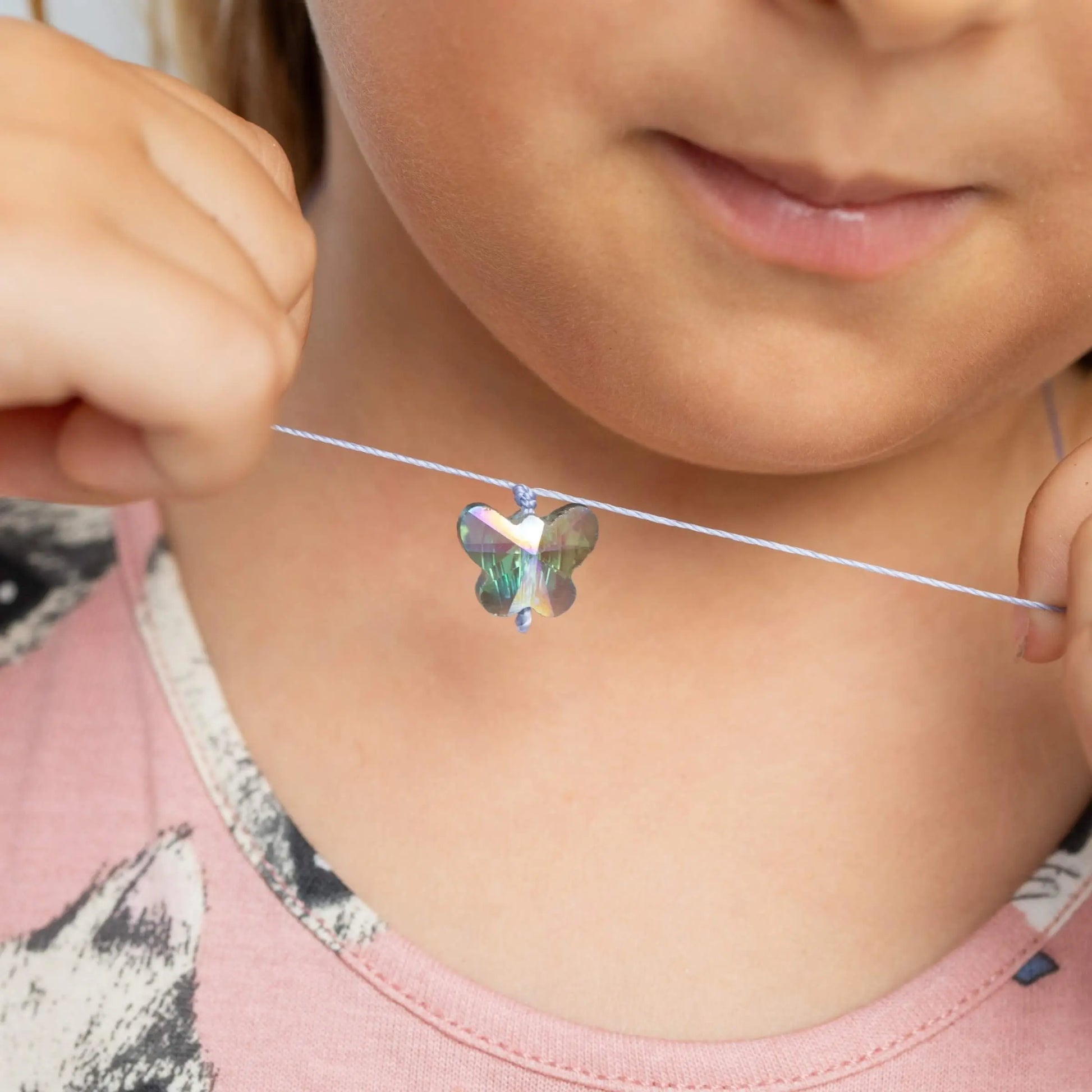 SoulKu - Blue Butterfly Little Wishes KIDS Best Friends Necklace Set SoulKu