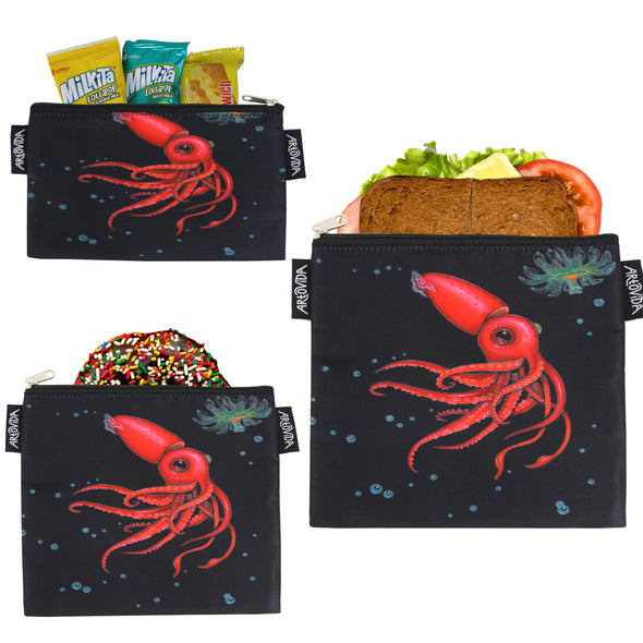 Sandwich Baggie Set - Caia Koopman - Strawberry Squid (Set of 3)