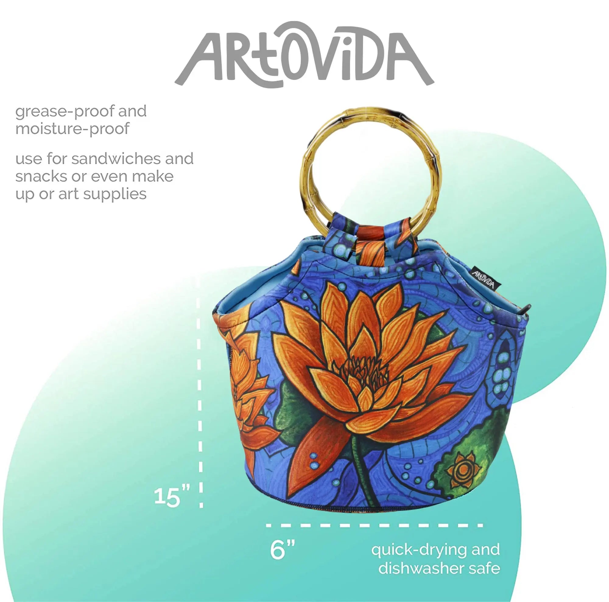Bamboo Purse - Kristen Palana - Lotus Flower – Artovida