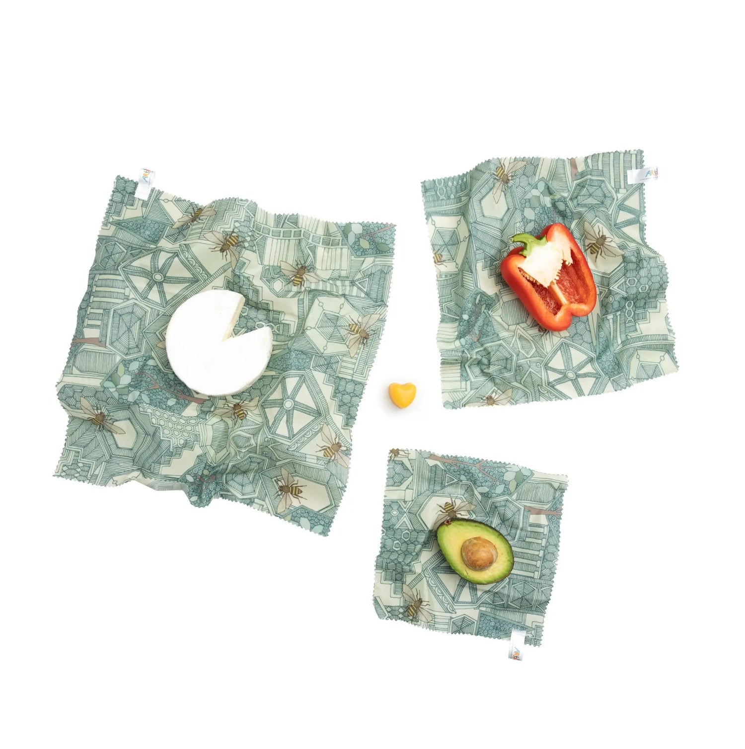Beeswax Wraps - Sharon Turner - Hexagon City (Set of 3) Artovida