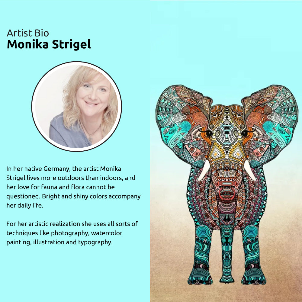 - Luggage Tag - Monika Strigel - Boho Summer Elephant