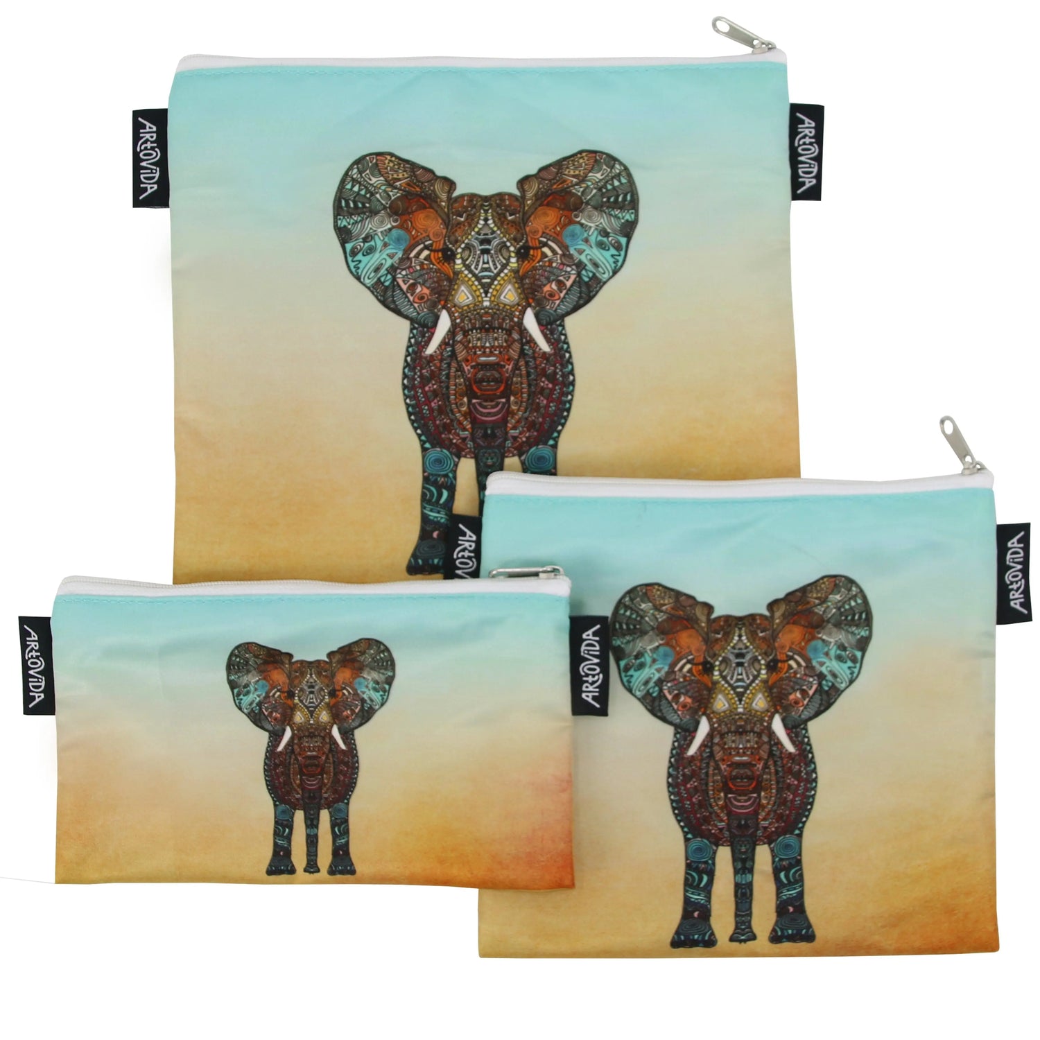 Sandwich Baggie Set - Monika Strigel - Boho Summer Elephant (Set of 3) Artovida