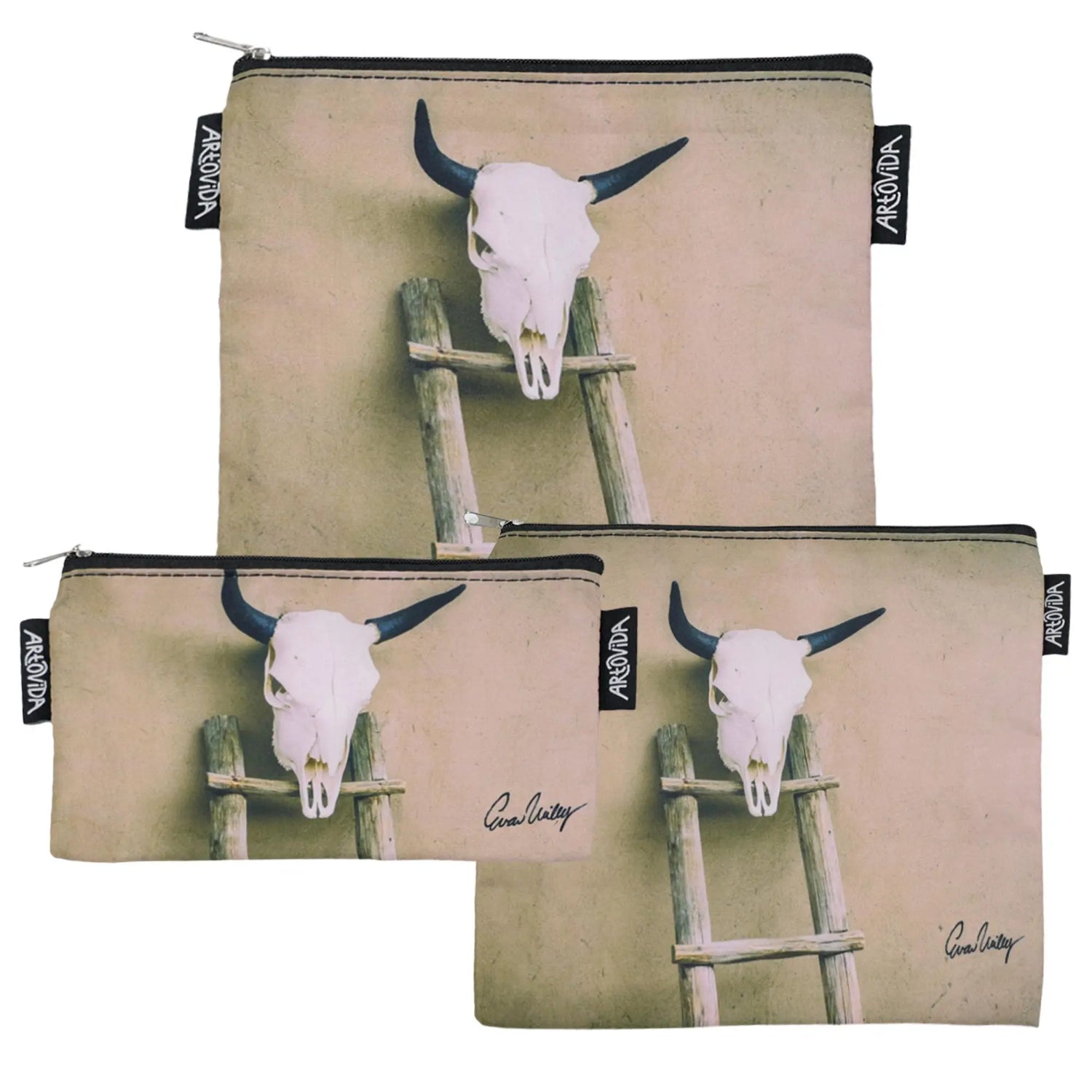 Sandwich Baggie Set - Evan Wiley - Bull Skull (Set of 3) Artovida