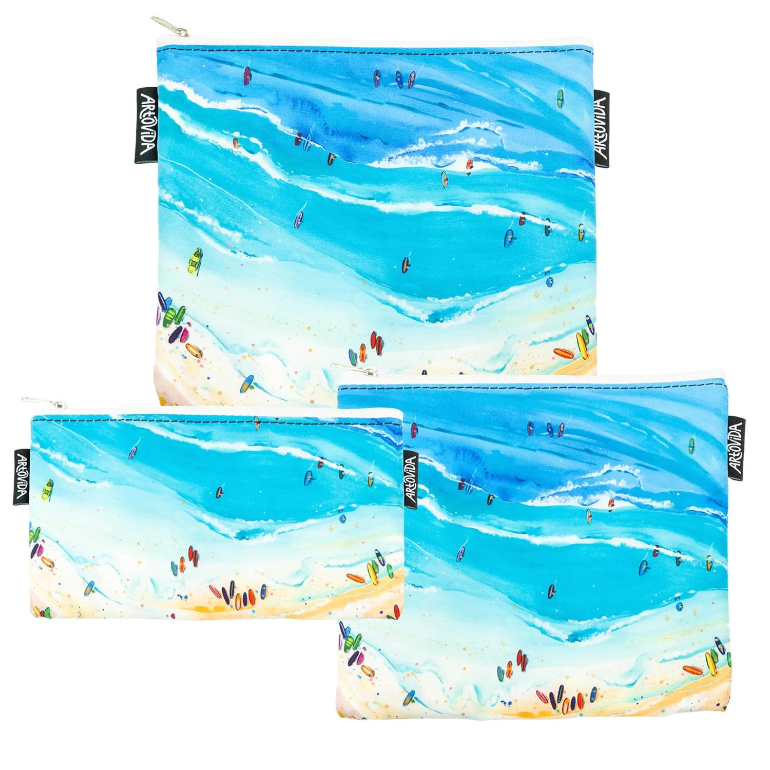 Sandwich Baggie Set - Amber Moran - Paddle Board Beach (Set of 3) Artovida