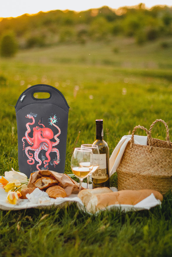 Neoprene 3-in-1 Wine Tote - Caia Koopman - Octopus